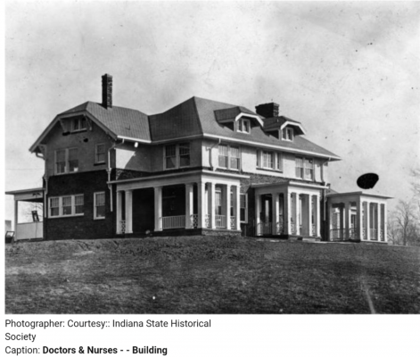 Black and white photo of Superintendent's house, dated 1945