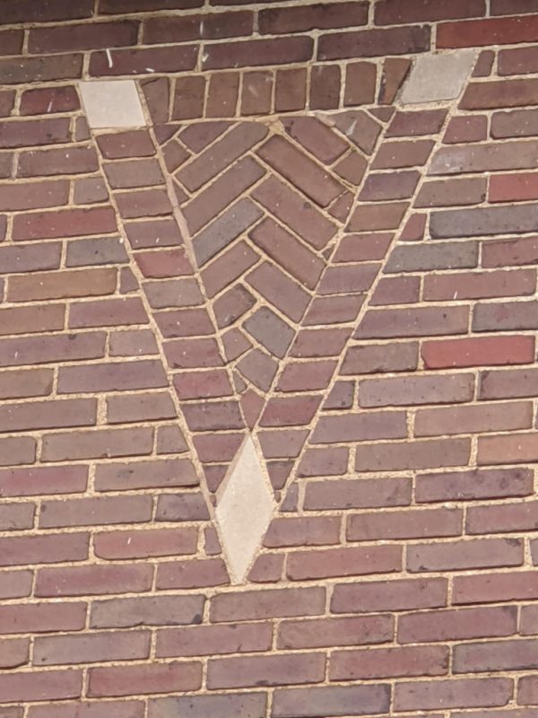 Close up of a pattern in the bricks of the Administration Building
